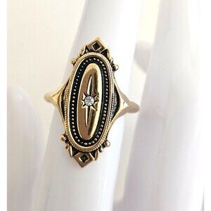 Vintage Avon 1976 Kensington Ring Gold-tone Victorian Revival Signed Size 5 to 7